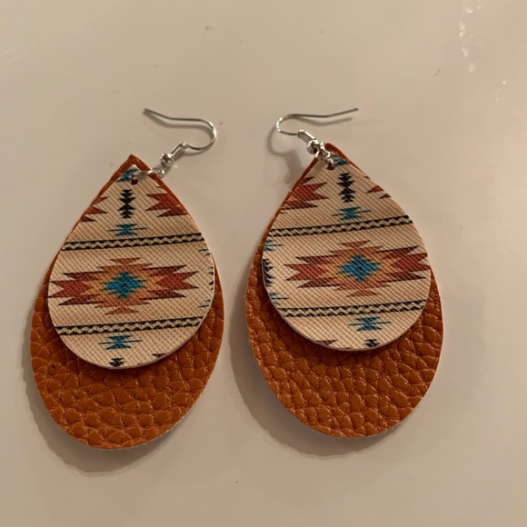 faux leather earrings - Picture 1 of 1